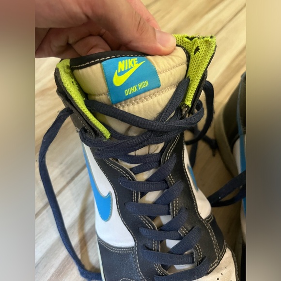 Nike Dunk High Premium white blue glow sneakers high tops Men’s size 12 WORN - Picture 4 of 11